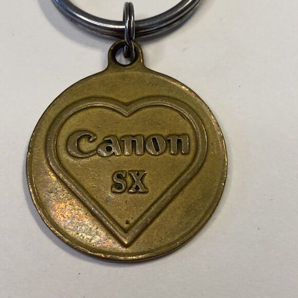 Canon Camera SX Brass Keychain RARE Fob Postage Guaranteed Round Vintage HTF